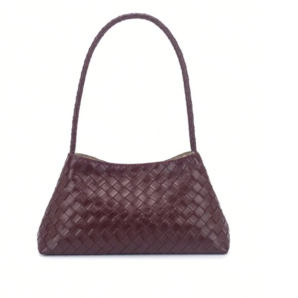 Dark Brown Woven Shoulder Bag Handmade - Picture 4 of 8